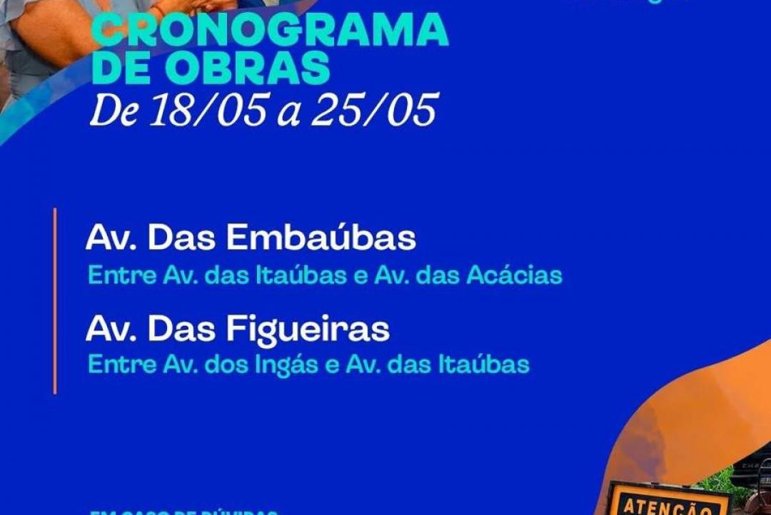 Cronograma de obras da semana